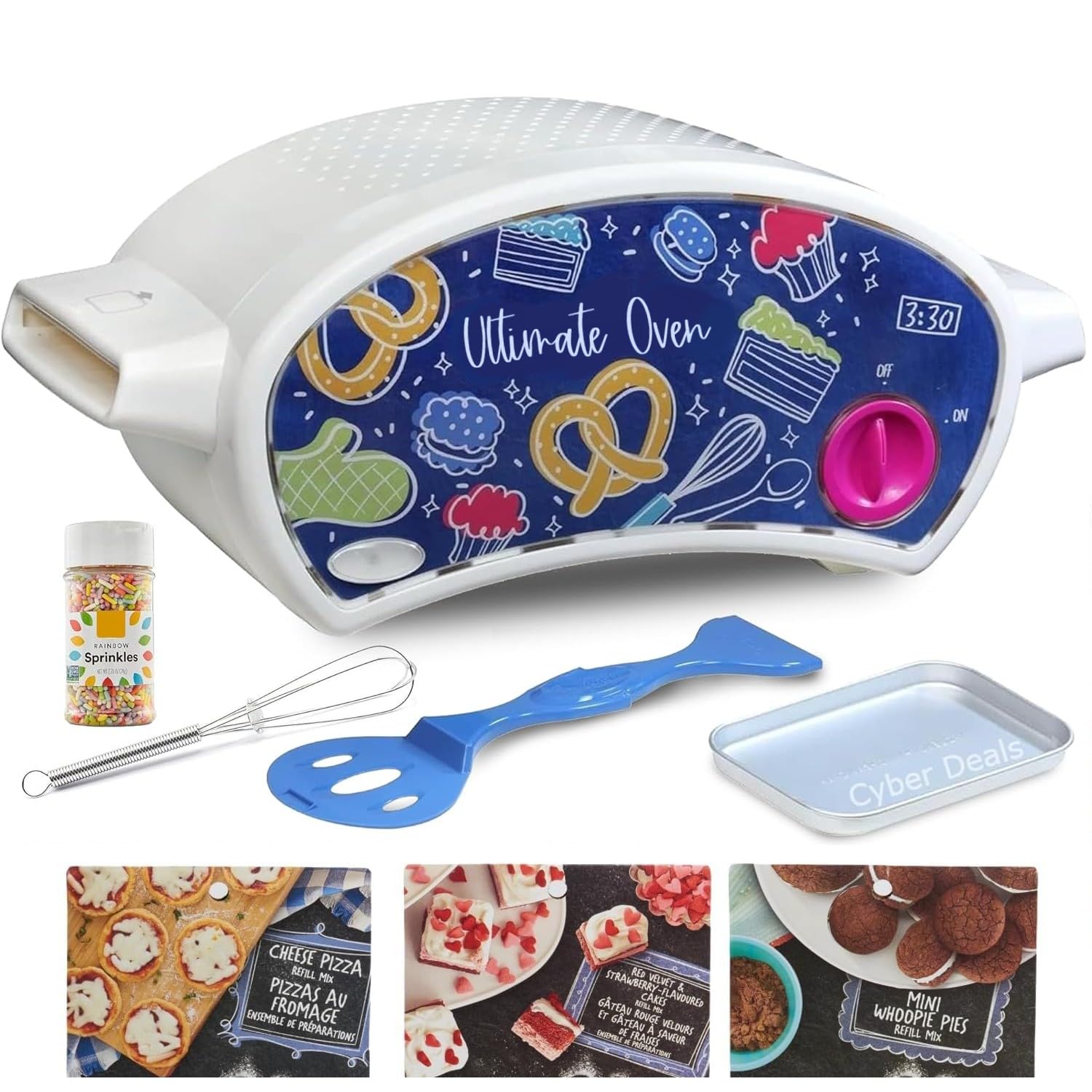 Easy to Bake Oven Baking Bundle | Red Velvet Cakes, Pizzas, Whoopie Pie Mixes, Rainbow Sprinkles, Mini Whisk
