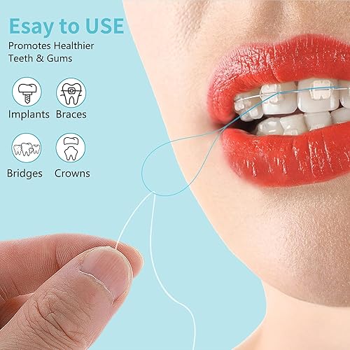 Miniatura 5 de WLLHYF Enhebrador de hilo dental, enhebrador biodegradable, diseño de bucle de nailon multifuncional para tus dientes, hilo dental de limpieza