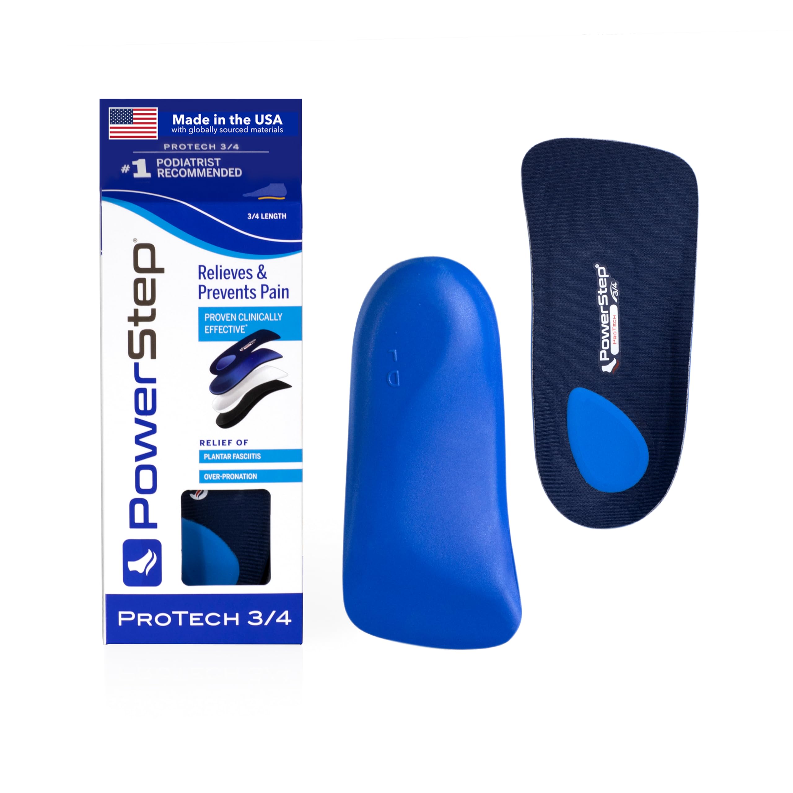 PowerStepProtech 34 Length Orthotics Size: B - M7-8.5 / W9-10.5