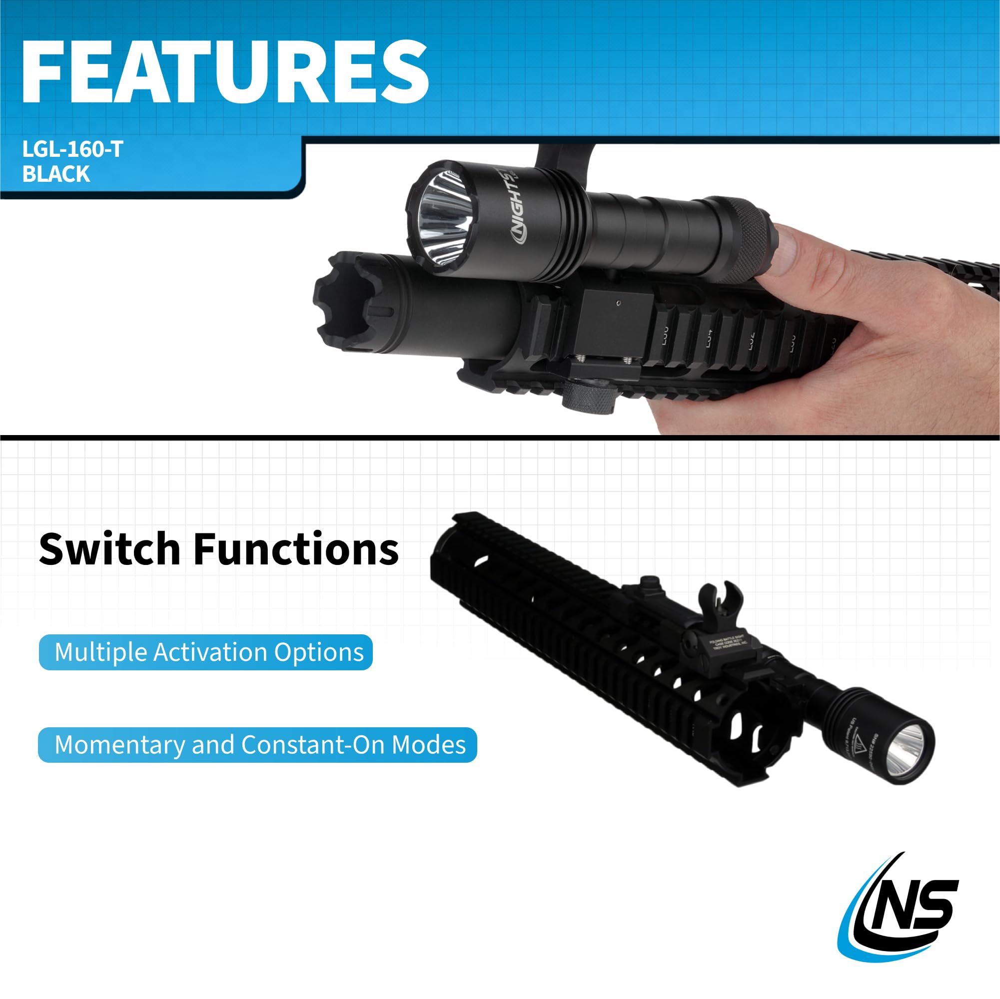 Nightstick LGL-160-T Turbo High Candela Long Gun Light Kit - 2