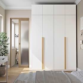 Guarda-roupa Modulado 4 Peças 8 Portas Jade CabeCasa MadeiraOriginals Branco Fosco