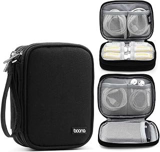 Portable Cable Bag for Power Bank,Data Cable Storage Bag,Travel Electronics Accessories Bag Organiser,Double Layer Cable Bag Organiser,for Cables USB Drive Charger Power Bank Hard Disk