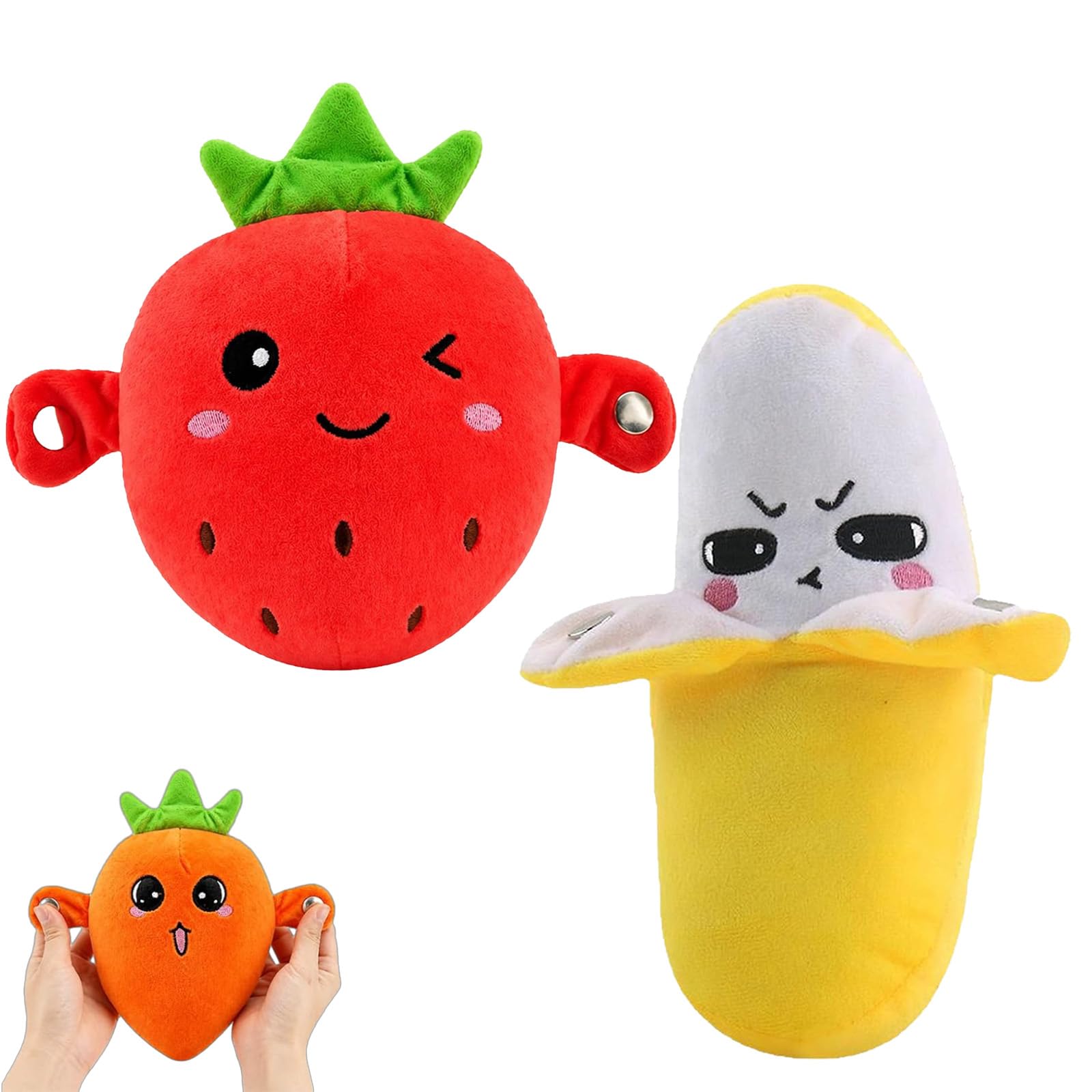 2026 New Interactive Music Plush Toy, 24cm Soft Interactive Banana Toy, Touch-Sensitive Fruit Plush with Sound Features, Induction Singing Sensory Toys for Kids Early Education Play Fun (2B)