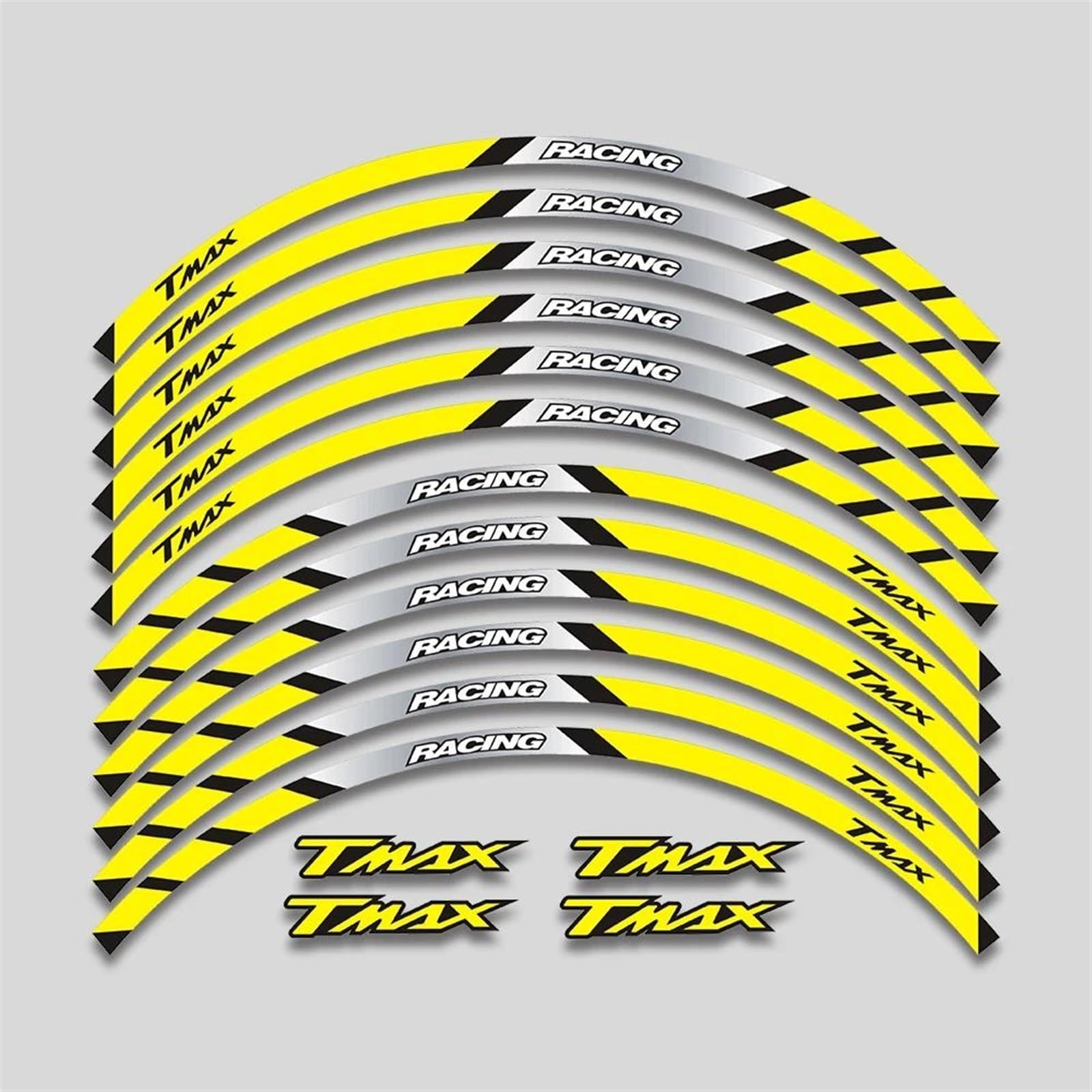 Stickers Motorcycle Stickers Night Reflective Decorative Wheel Rim for Yamaha T MAX500 T-MAX530 XP500 XP530(Style 25)