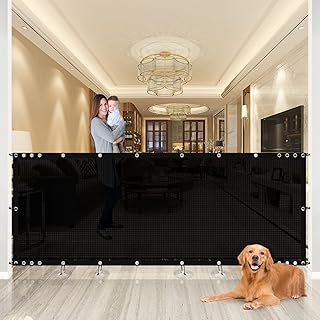 120 Inch Extra Wide Pet Gate for Large Openings Baby Dog Pet Gates, Mesh Pet Gates 41” Tall, Large Pet Gates for Extra Long Dogs Gates Indoor Outside for Doorways, Hallways..