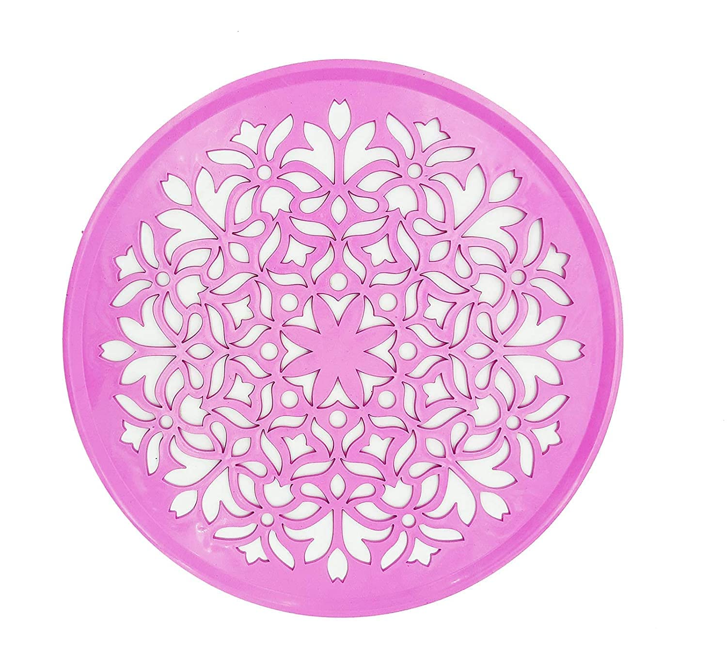 Radhna Multi Designer Rangoli Schablonen Set mit 10 Schablonen für Boden Rangoli Dekoration Diwali Dekoration 8 Zoll Rund Rangoli Stempel & 6 Kreis Schablonen Blume Ganesha Kalash Swastik Schablonen