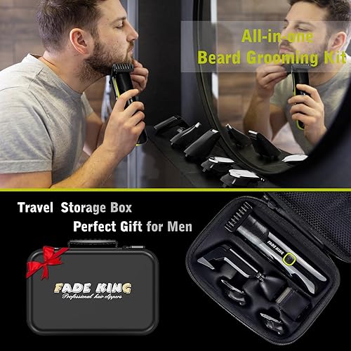 Miniatura 7 de FADEKING Recortadora de barba para hombres, recortadora de pelo profesional, impermeable, eléctrica, para nariz, cuerpo, cara y bigote, cortadora de