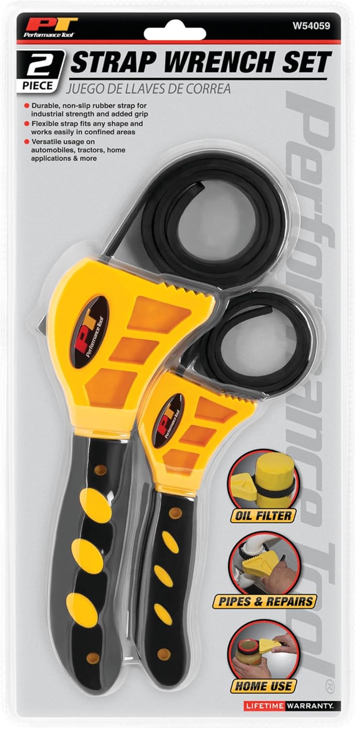 Performance Tool W54059 2-Piece Universal Rubber Strap Wrench Set, 3/8-Inch to 6-1/2-Inch