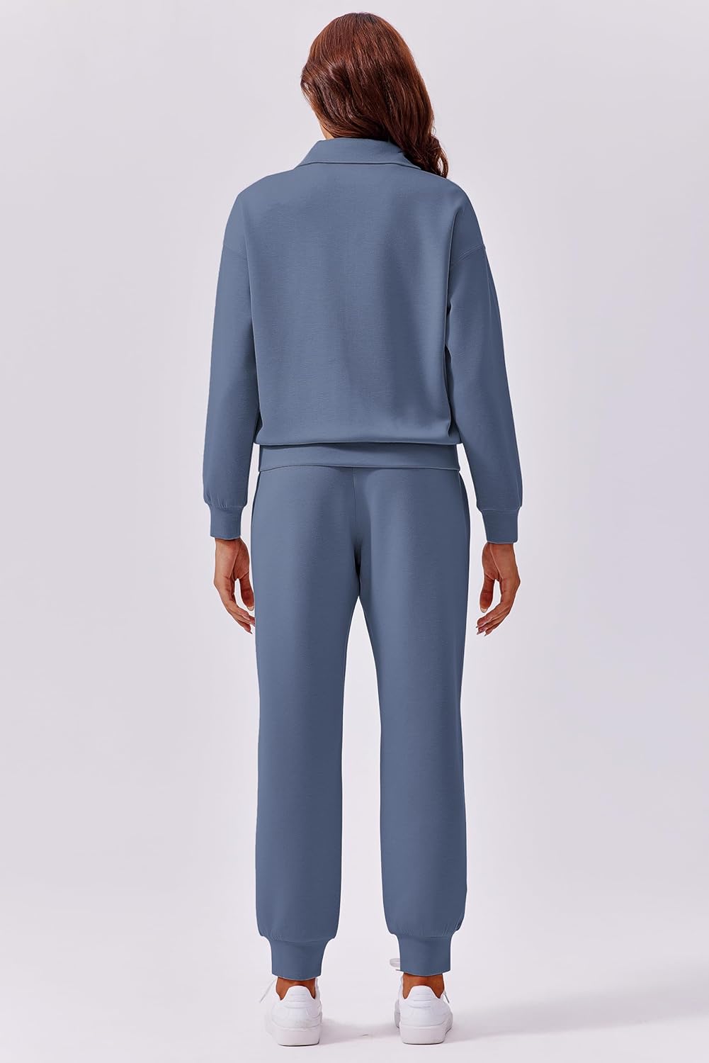 PINSPARK 2 Piece Sets for Women 2025 Fall Travel Outfits Long Sleeve Tracksuit Joggers Sets Half Zip Sweatsuit Matching Set - Image 3