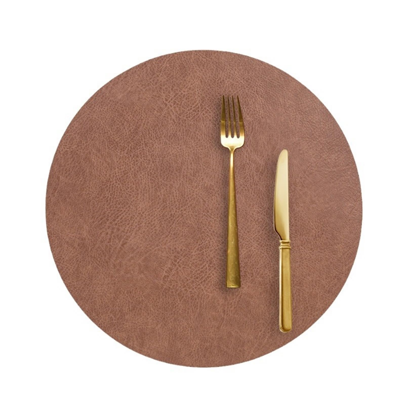 Sets de table lavables en cuir synthétique lot de 6 ronds 33 cm pour protéger les tables en bois