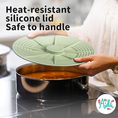 Miniatura 4 de Tapa universal de silicona de grado alimenticio de 7 a 12 pulgadas, resistente al calor, funda de varios tamaños para ollas, sartenes, sartenes y