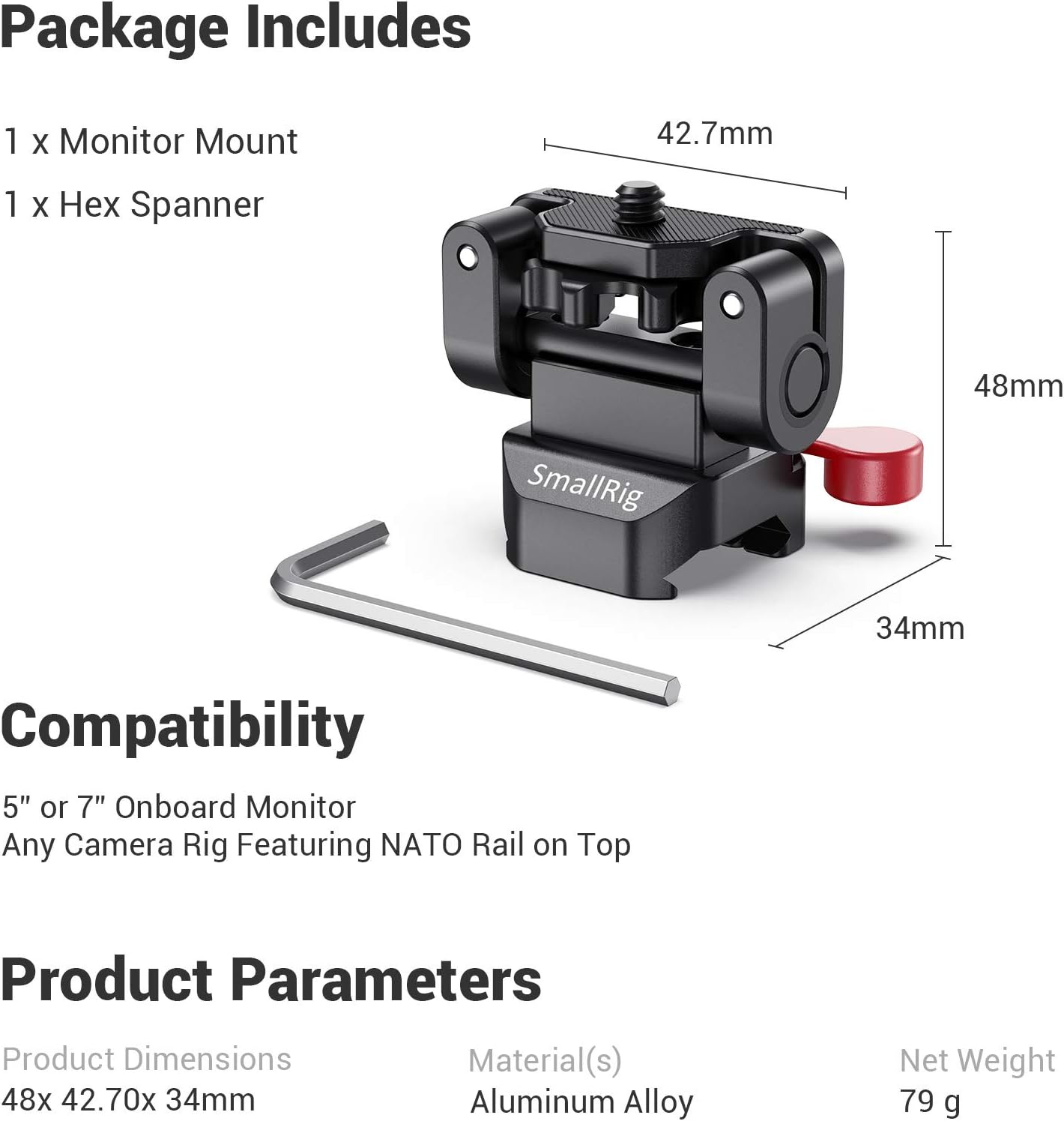 Up To 40% OFF SMALLRIG Field Monitor Holder Mount with Quick Release NATO Clamp - 2100