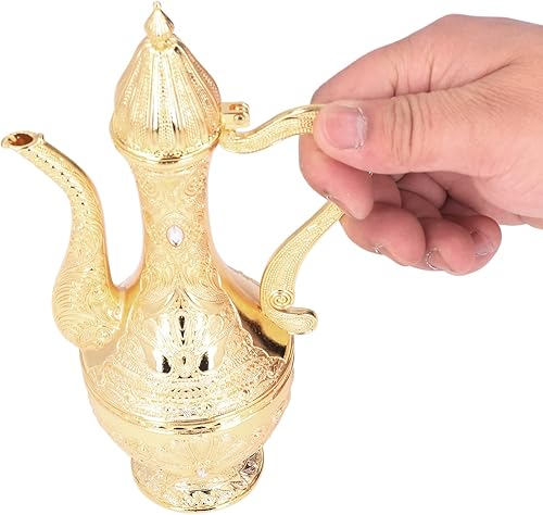 Miniatura 3 de Juego de té turco vintage juego de cafetera turca con 6 tazas de café decantador de vino dorado y vasos juego de tazas de café de cobre turco para