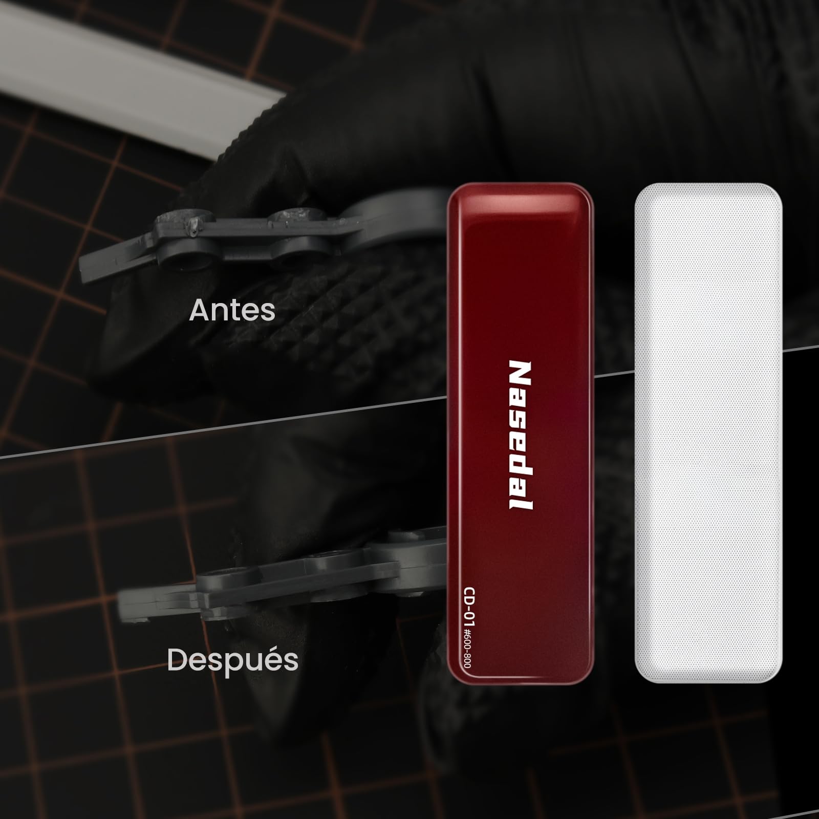 3 Limas de Vidrio para Gundam, Lijado y Pulido #600-800, Reutilizable para Plástico, para Gunpla y Modelos a Escala de Plástico, Herramienta de Molienda con Estuche