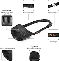 Vista 4 de Heele - Bozal para perro de nailon suave, evita mordidas, ladridos y mordisqueos - Malla transpirable, ajustable, permite beber - Para perros