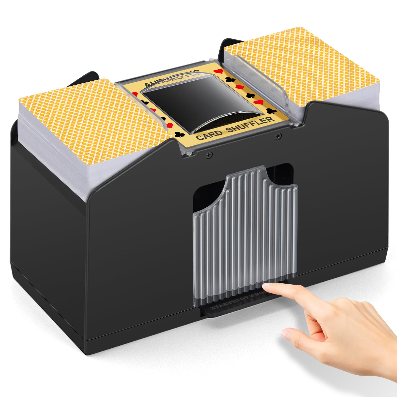Barajador automático de cartas de 1/2/4 cubiertas, barajador de cartas eléctrico con pilas para UNO, juego de cartas de casino, póker, fase 10, blackjack, Texas Holdem, juegos de cartas para