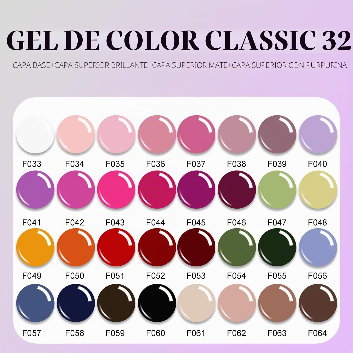 Kit de Esmalte de Uñas en Gel Vishine con Luz UV, Brillo para Todas las Estaciones, 32 Colores, Set de 52 Piezas con Base y Top Coat Mate y Brillante – Kit de Manicura de Gel Soak Off DIY
