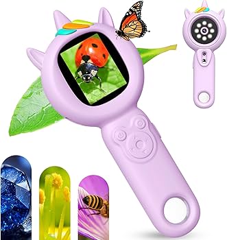 Image of Kids Microscope Pocket Microscope -1000X Portable Microscope for Kid | Photo and Video Mini Microscopes | 2'' Digital Little Scientist Microscopes for 3-10 Age Years Old Boys Girls Toys GiftsDigital Functionality: Photo and Video Capture