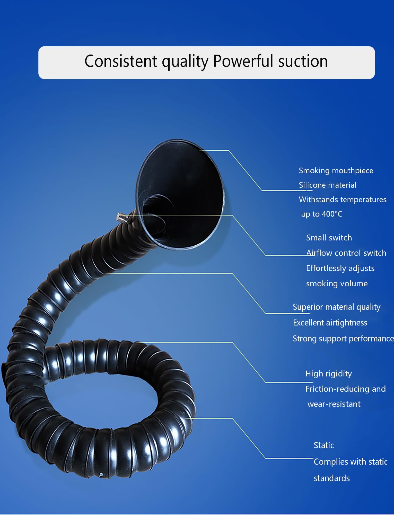 Tubo flessibile per saldatura a 360° orientabile per ventilazione industriale (5,1 x 140,2 cm) - Sistema di filtrazione dell'aria efficiente