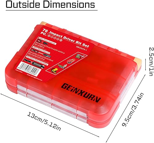 Miniatura 7 de Juego de 76 puntas de destornillador de impacto, puntas magnéticas de acero S2 con soporte para brocas de impacto con caja de almacenamiento