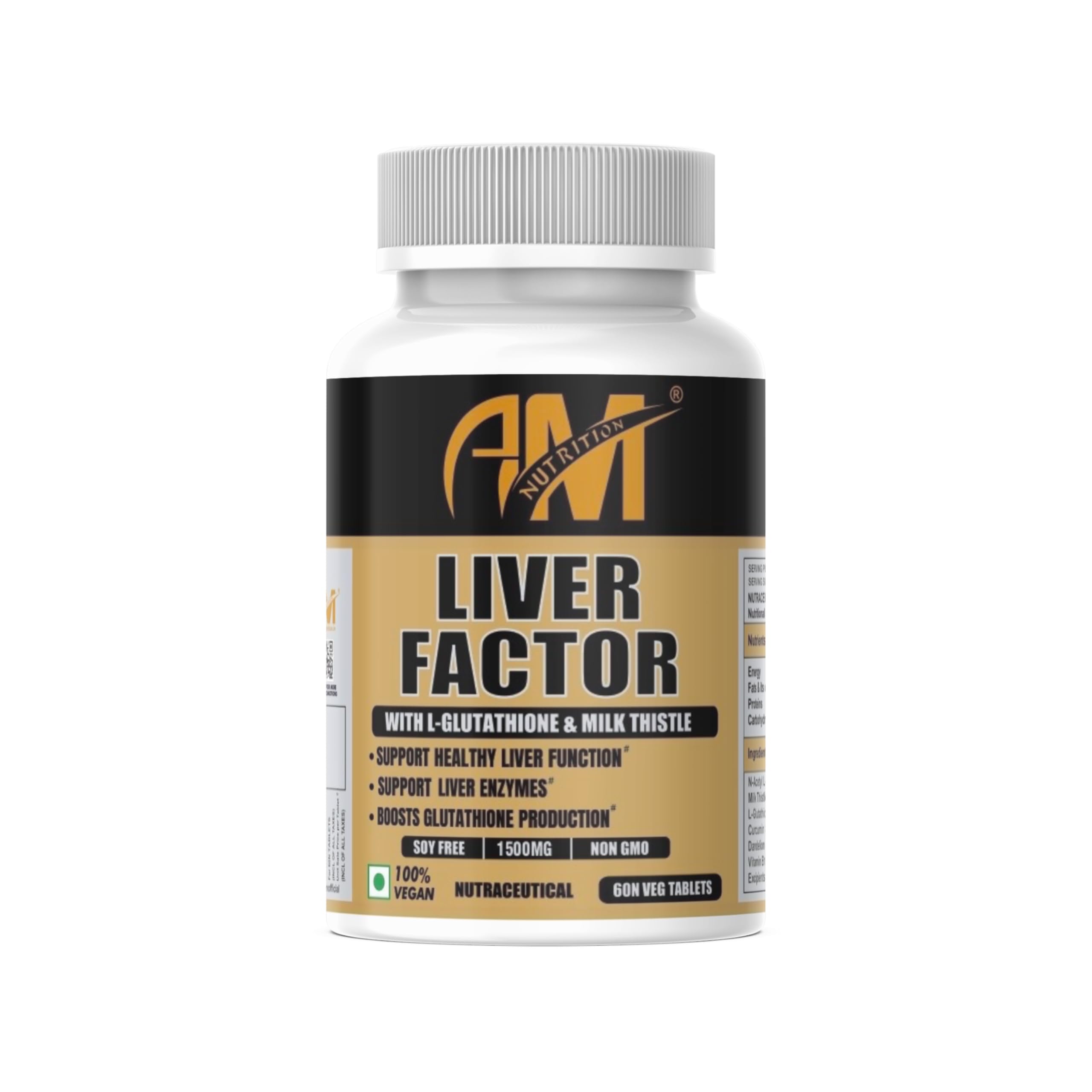 AM NUTRITION Liver Factor (60 Veg Tablets) | Powerful Liver Support Supplement with L-Glutathione & Milk Thistle | 1500mg | Supports Liver Function & Detox | 100% Vegan | for Men and Women-image-9