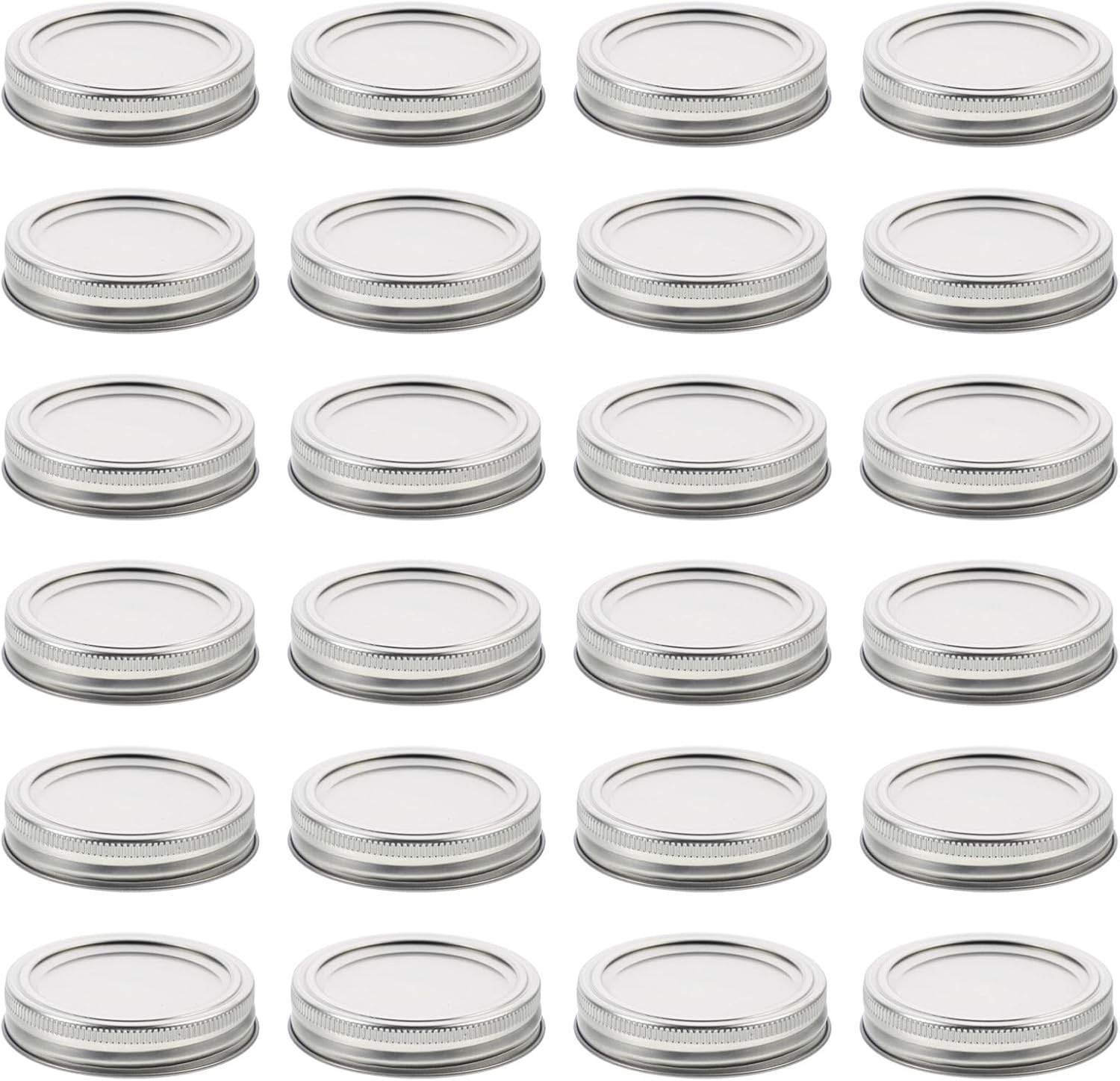 50pcs Regular Mouth Jar Sealing Lids with 70mm Silver Tinplate Rings, Split-type Metal Canning Jar Covers for Home Preserving and Food Storage