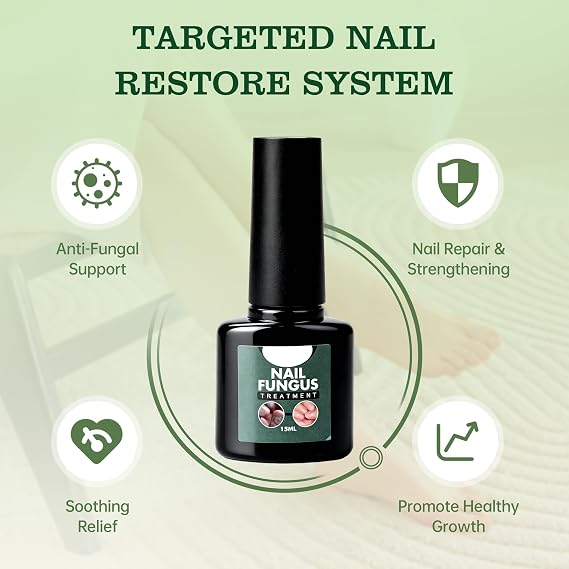 Toenail Treatment Extra Strength, Nail Care Serum for Restorative Broken Discolored Damaged Thick Nails Improves Appearance, Softening Nail Treatment Oil with Herbal Extract for Daily Care, 0.5 Fl Oz