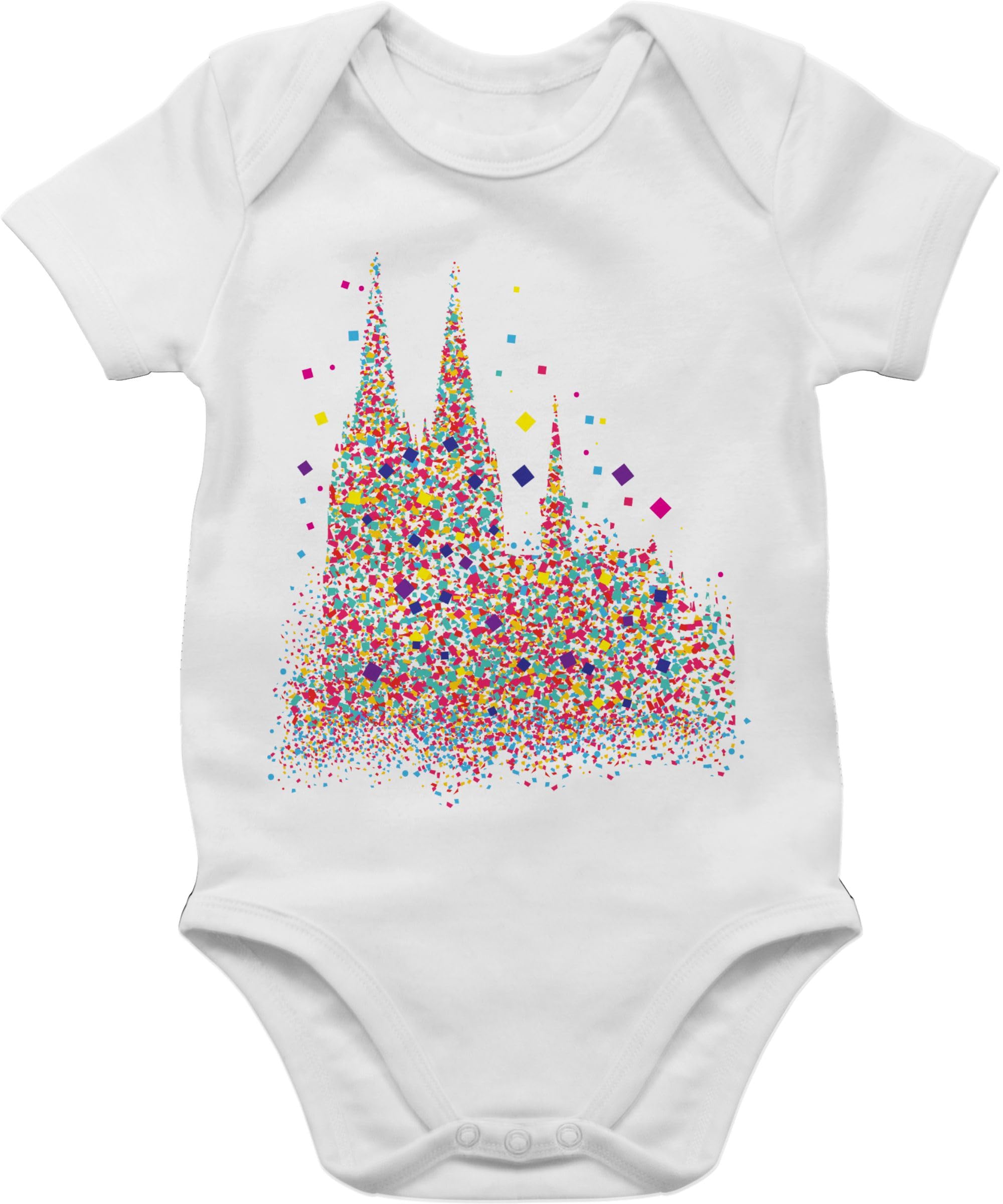 Shirtracer - Baby Body Kurzarm - & - Kölner Dom Konfetti I Karneval I Fasching