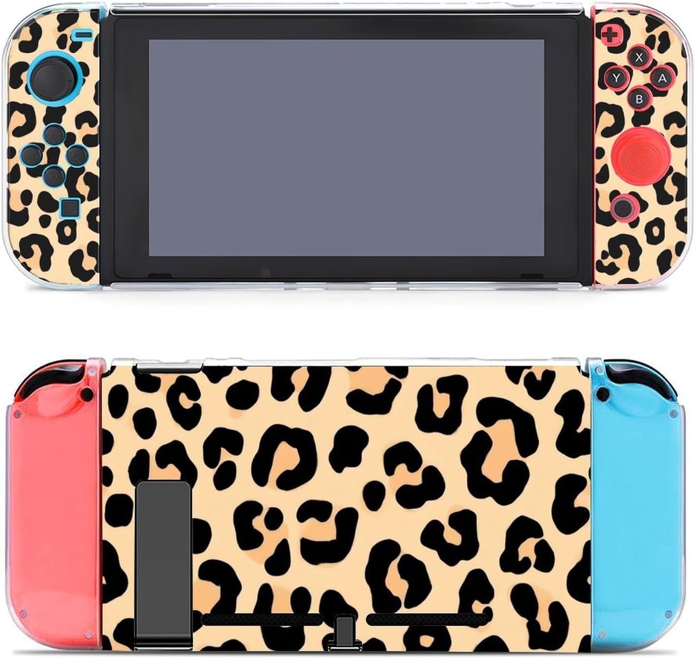 Game Controller Grip Cover Anti-Scratch Protector Case Compatible with Nintendo Switch Animal Cheetah Leopard Print Hard Shell Case