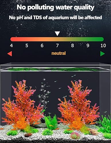 Miniatura 4 de Paquete de 2 plantas de plástico para decoración de acuario, planta de pecera artificial grande, decoraciones de pecera alta, coloridas