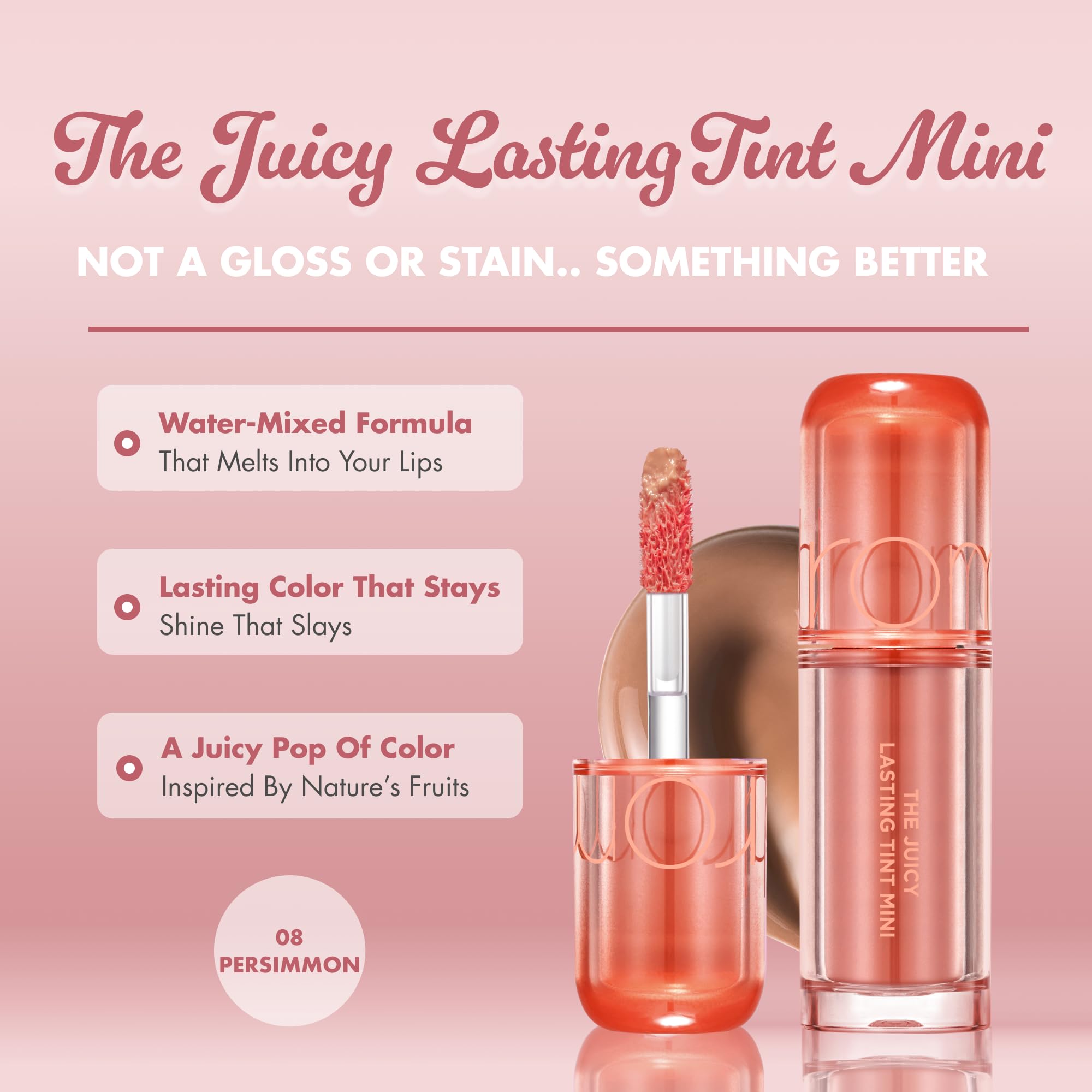 Amazon | rom&nd THE JUICY LASTING TINT MINI 08 PERSIMMON | rom&nd