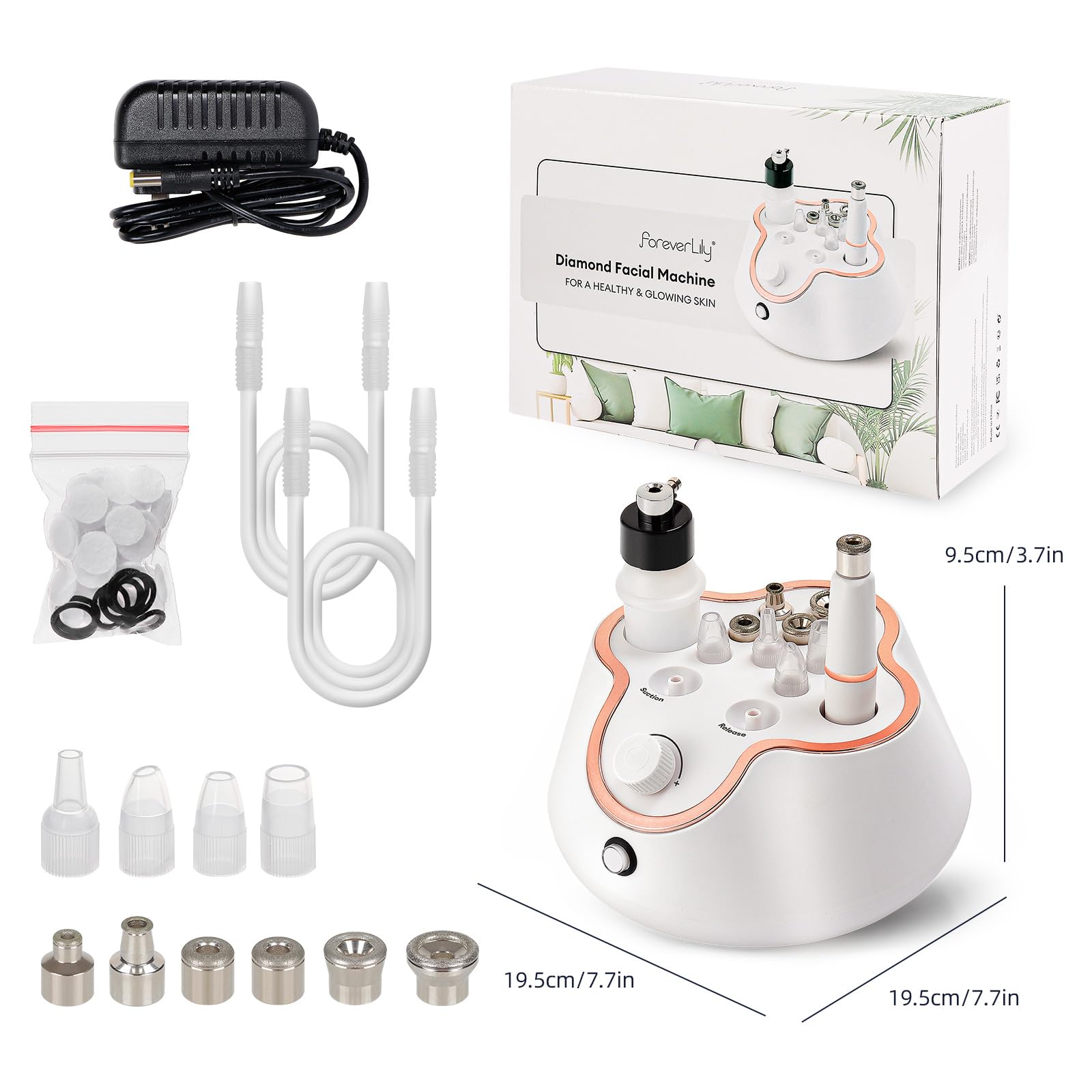 Máquina de microdermoabrasión de diamante, 3 en 1, máquina profesional de dermoabrasión de microdermoabrasión para eliminación de puntos negros, kit de dermoabrasión para el cuidado de la piel 7