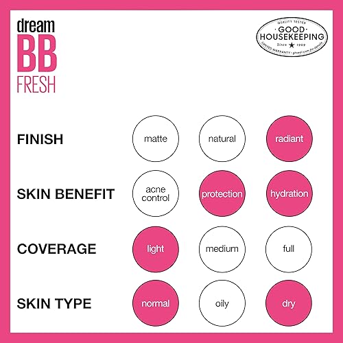 Miniatura 7 de Maybelline - Crema Dream BB Fresh hidratante para la piel 8 en 1 bálsamo de belleza perfector de la piel con amplio espectro SPF 30 cobertura de