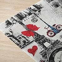 Vista 4 de Sheicon The Yard - Tela con estampado de la Torre Eiffel de París, 60 pulgadas de ancho, diseño de romance francés, vintage, para proyectos