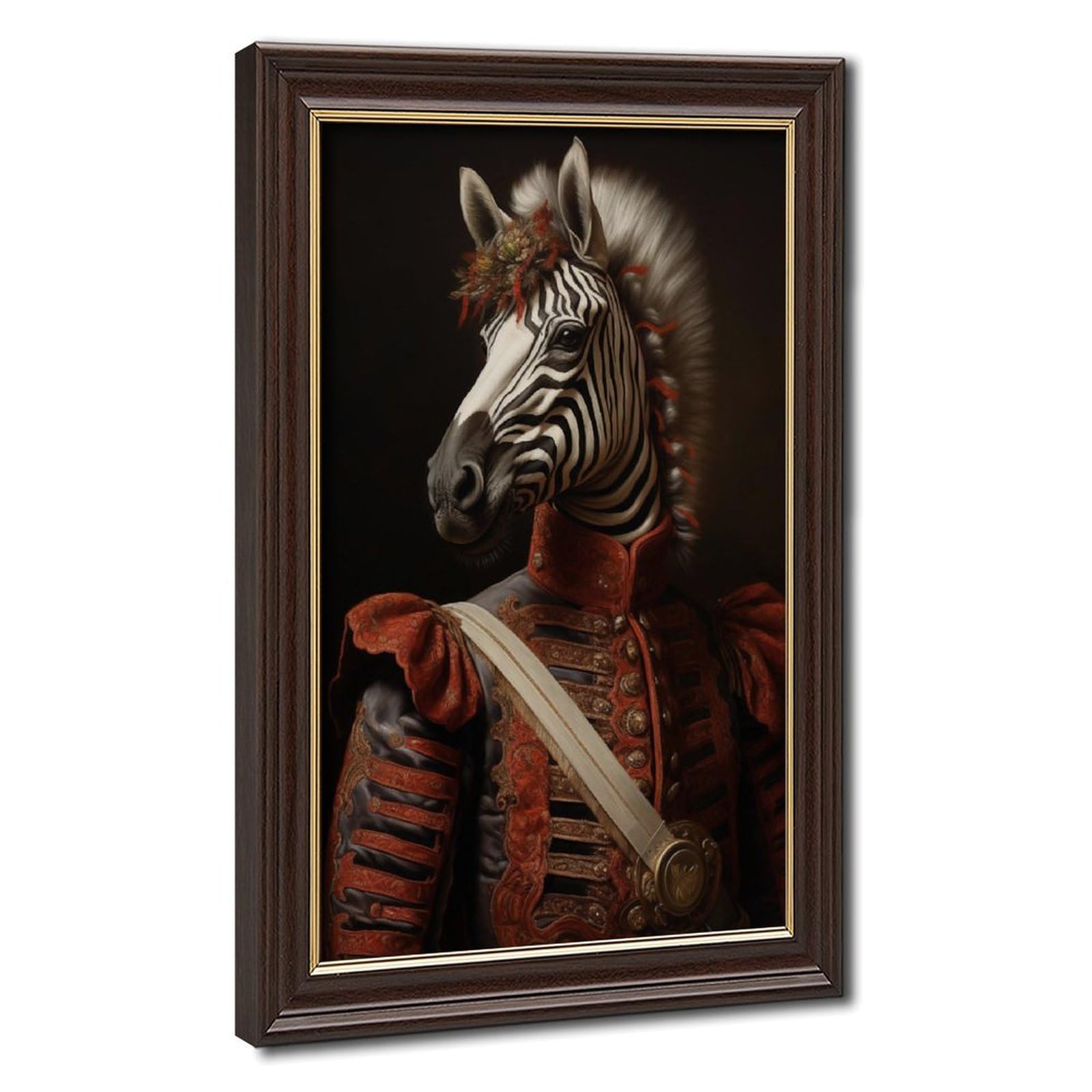 Pyberon Mokume Gane Frame-Style Zebra Canvas Poster For Dorm Room Decor Gift