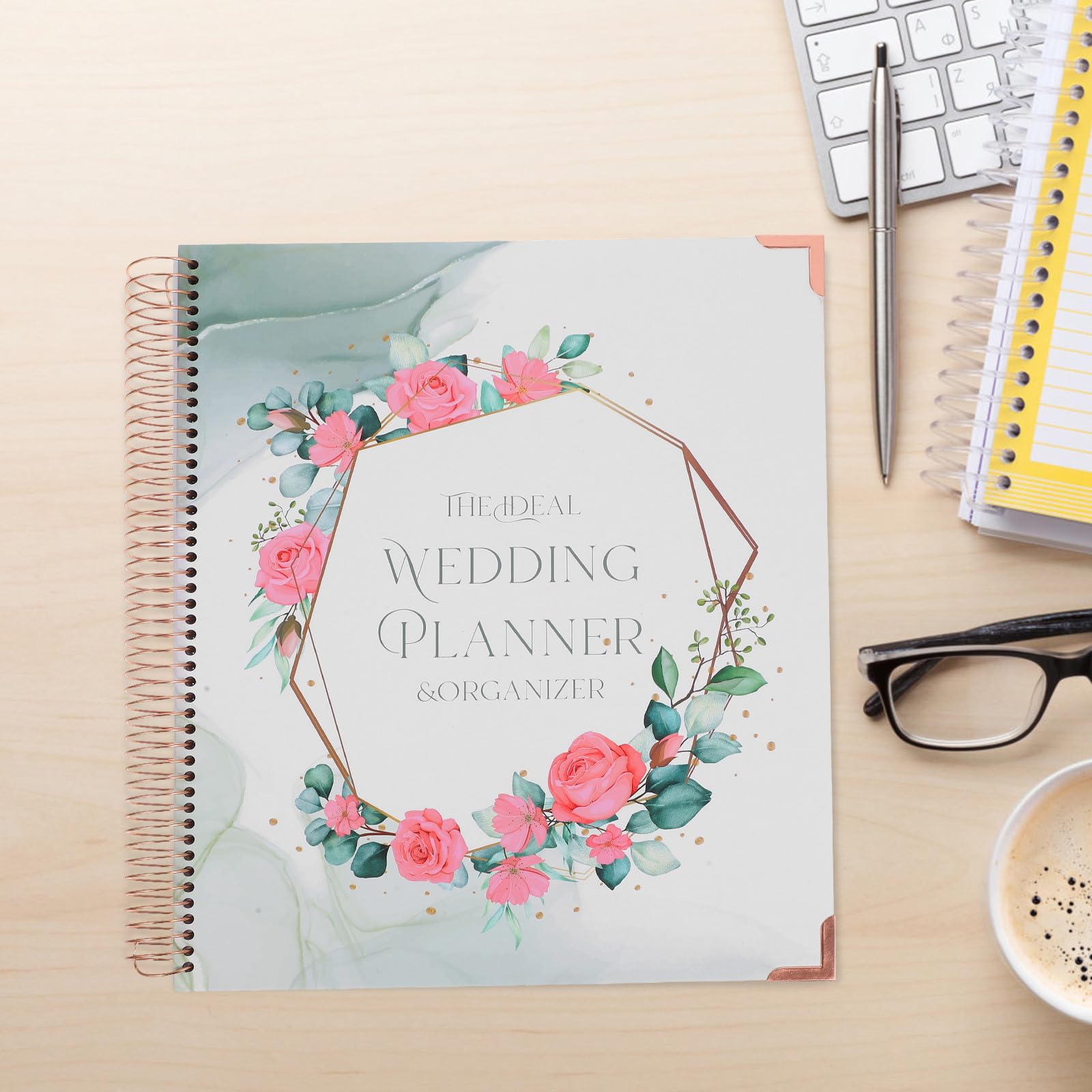 LALAFINA Hochzeitsplaner Notizbuch aus Papier Hochzeitsordnerplaner für Verlobung und Antrag mit Planungsbereich und Detailliertem Zeitplan