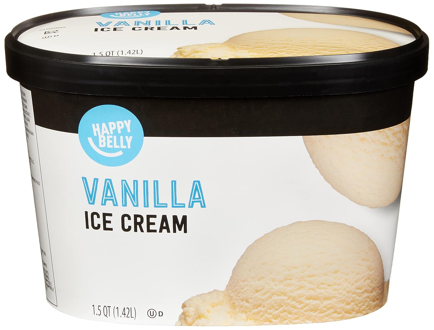 Amazon Brand Happy Belly Vanilla Ice Cream, (Frozen), 48