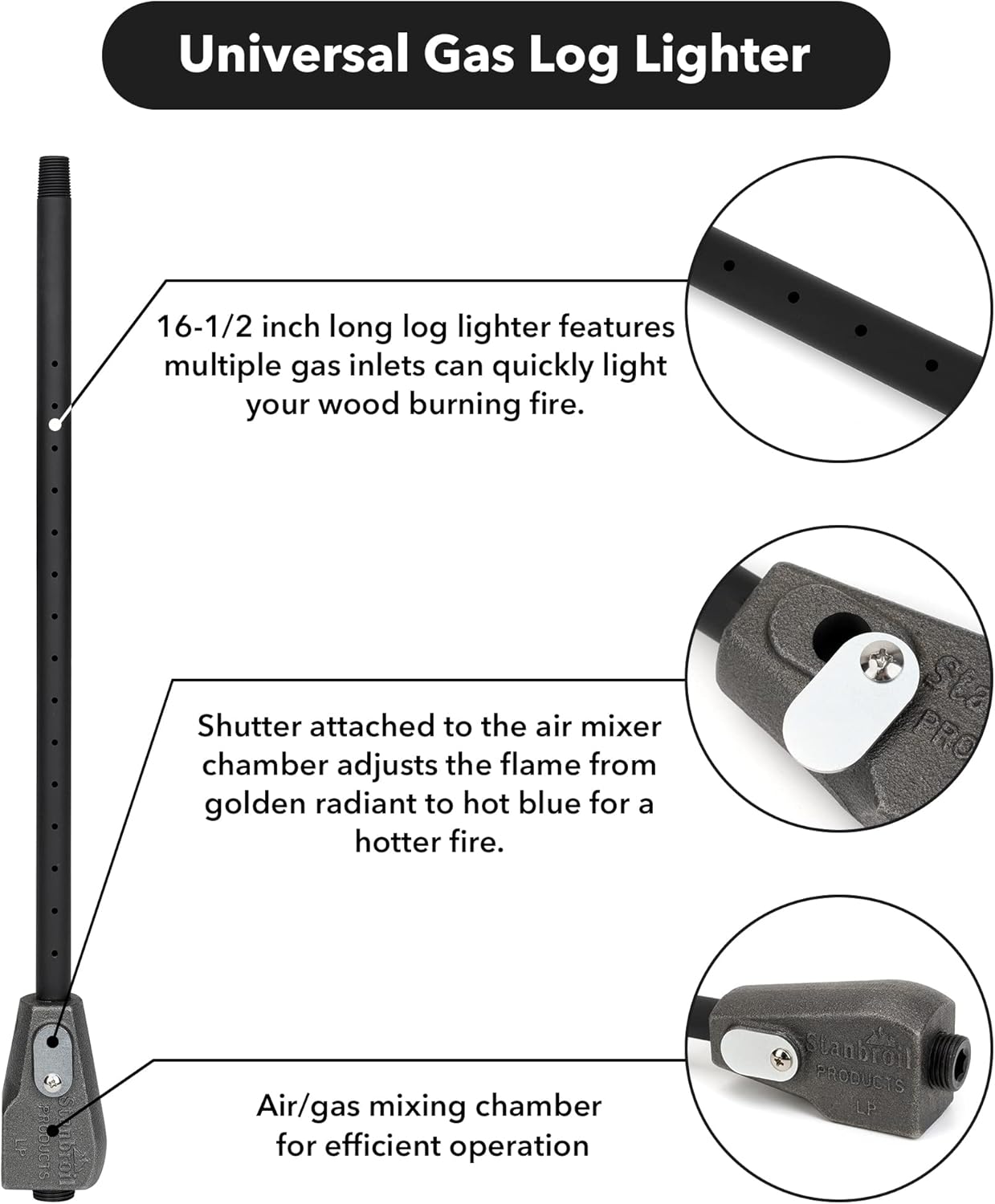 Buy Stanbroil Universal Gas Log Lighter Starter with Mixer for Propane
