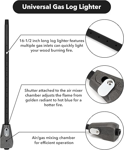 Miniatura 4 de Stanbroil Encendedor de troncos de gas universal con mezclador para chimeneas de leña de gas propano