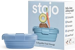 STOJO Foldable Sandwich Box - Steel Blue, 24oz