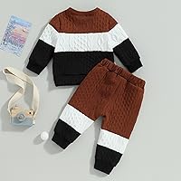 Vista 4 de MERSARIPHY Ropa de bebé para bebé, sudadera de punto para bebé, suéter de punto, pantalones largos, ropa de otoño e invierno