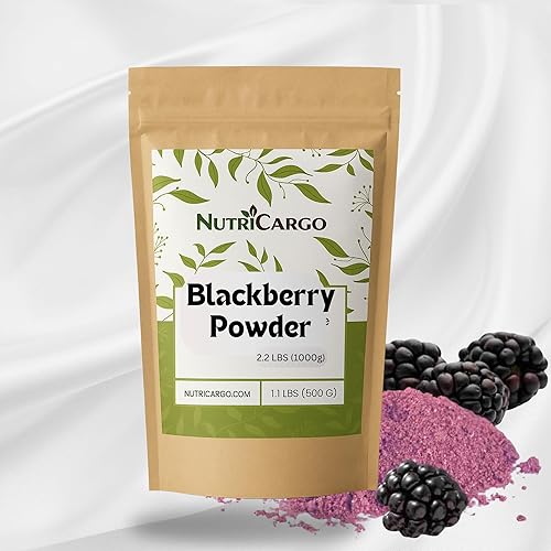 NutriCargo Polvo de mora 2.2 libras (35.27 oz)  Hecho de moras frescas congeladas  Polvo de fruta fina para batidos, hornear, saborizante y uso