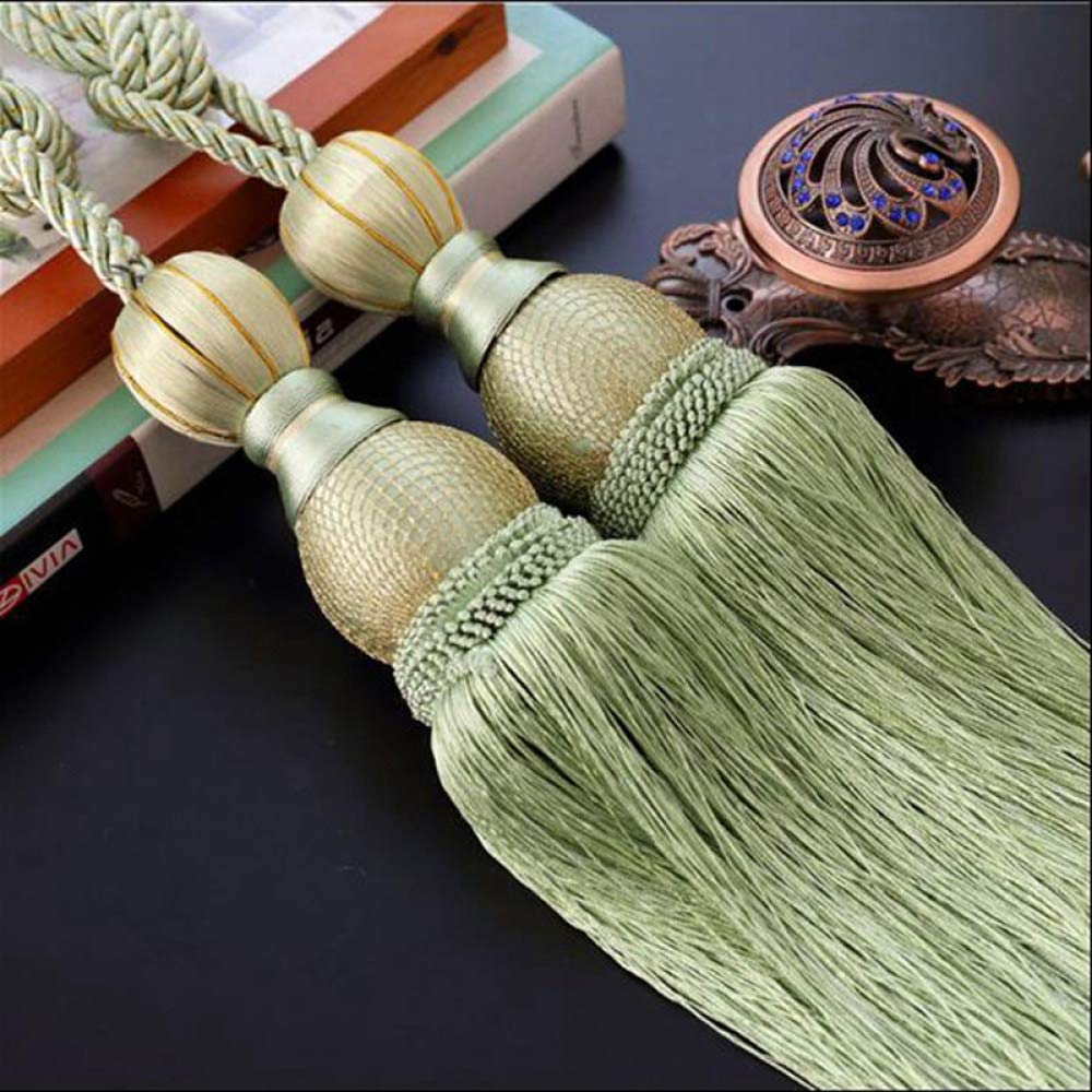 2 pièces Paire Accessoire de Rideau Suspendu Ceinture Boule Rideau Gland Embrasse Rideau Accessoires décoration, Vert Clair
