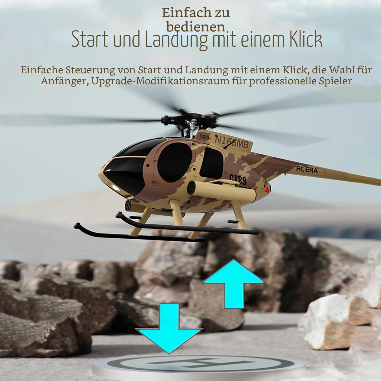Ferngesteuerter Hubschrauber, 2.4G 6CH UAV 1:28 Bürstenloser Motor RC Hubschrauber Single Blade Flybarless Remote Hubschrauber RTF mit optischer Flusslokalisierung
