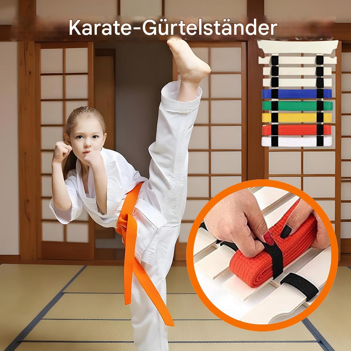 Generisch Karate uchwyt na pasek do wyświetlacza bez montażu przechowywanie