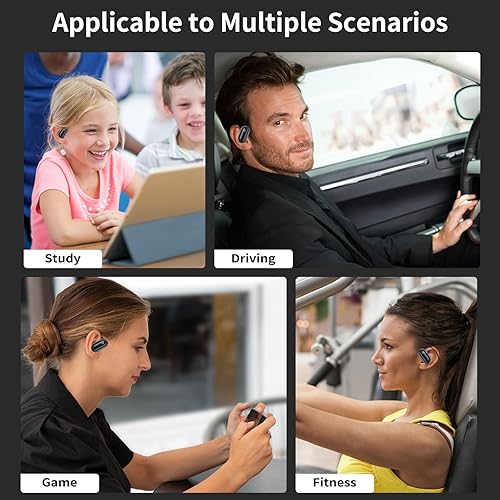 Miniatura 7 de Auriculares inalámbricos Bluetooth 5.3 para iPhone 15 Pro Max 14 Pro Samsung S24 Ultra S23 FE Auriculares abiertos Auriculares giratorios con gancho