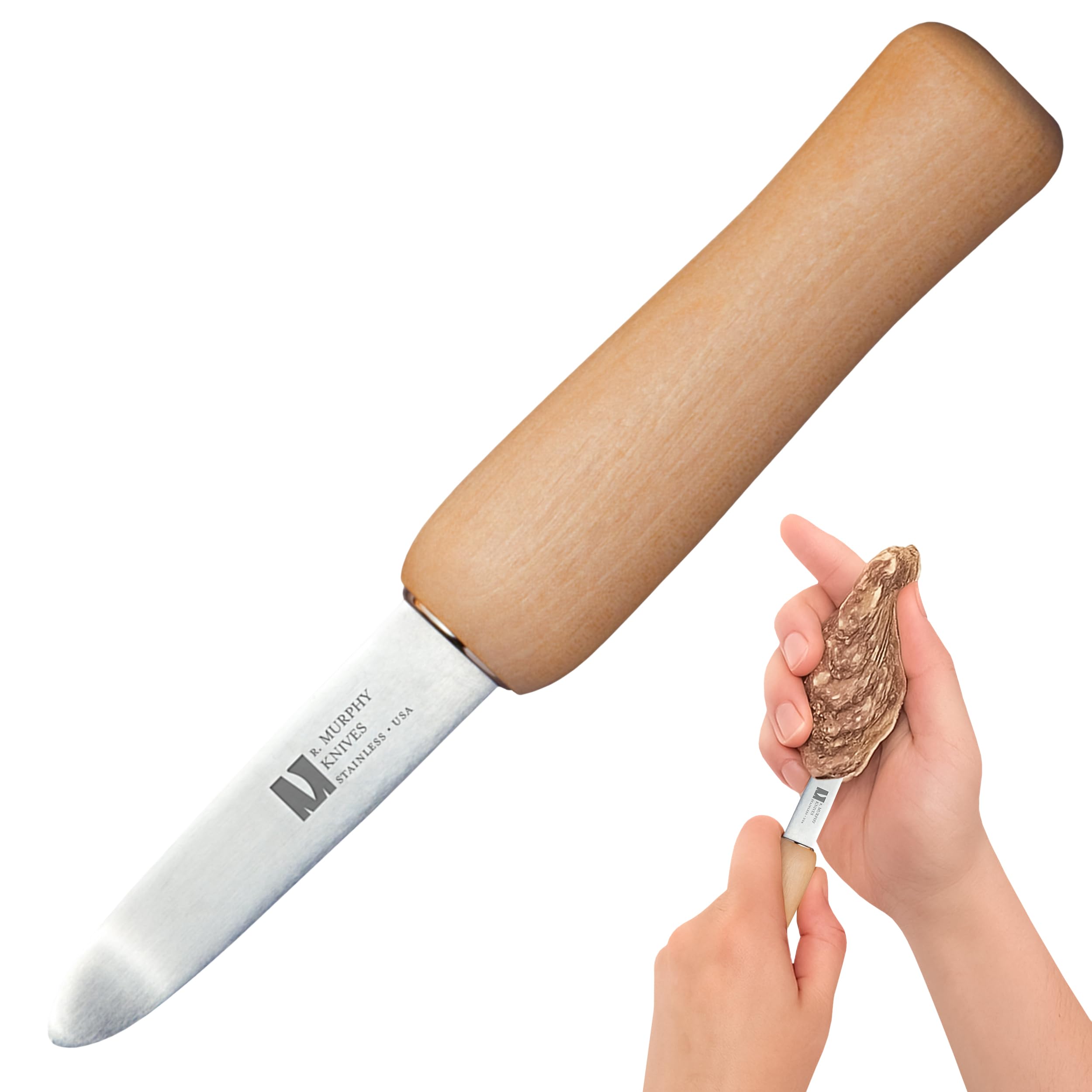 R Murphy/Ramelson New Haven Oyster Shucking Knife, Wood Handle