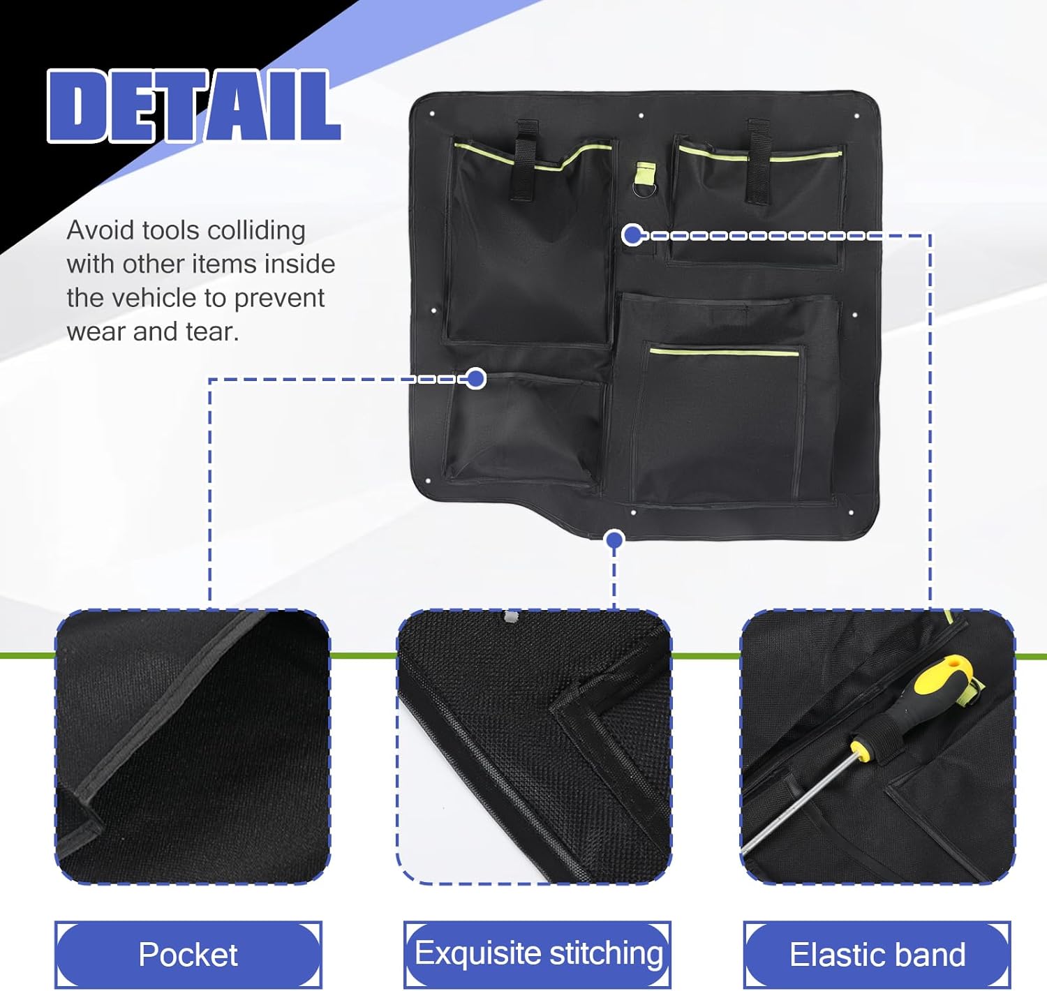 Rear Door LOWER Storage Panels (Pair), Compatible with Ford Transit Custom Barn Door Storage Organiser, Van Years 2012 to Current Model (Black-1 Pair)