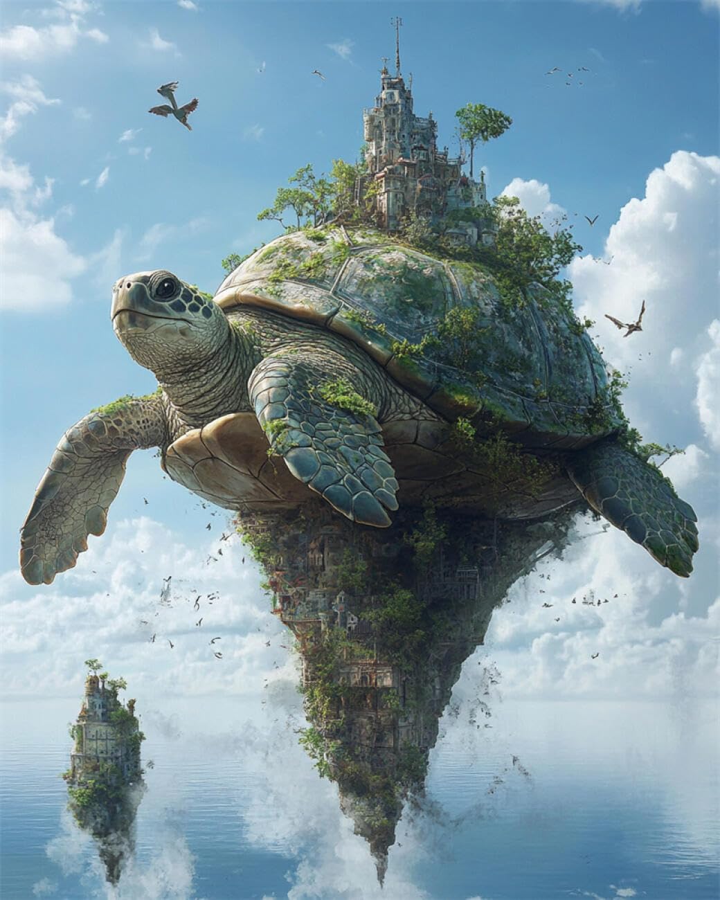 RKFLGEW DIY Bead Embroidery Kits Fantasy Turtle 50x70cm