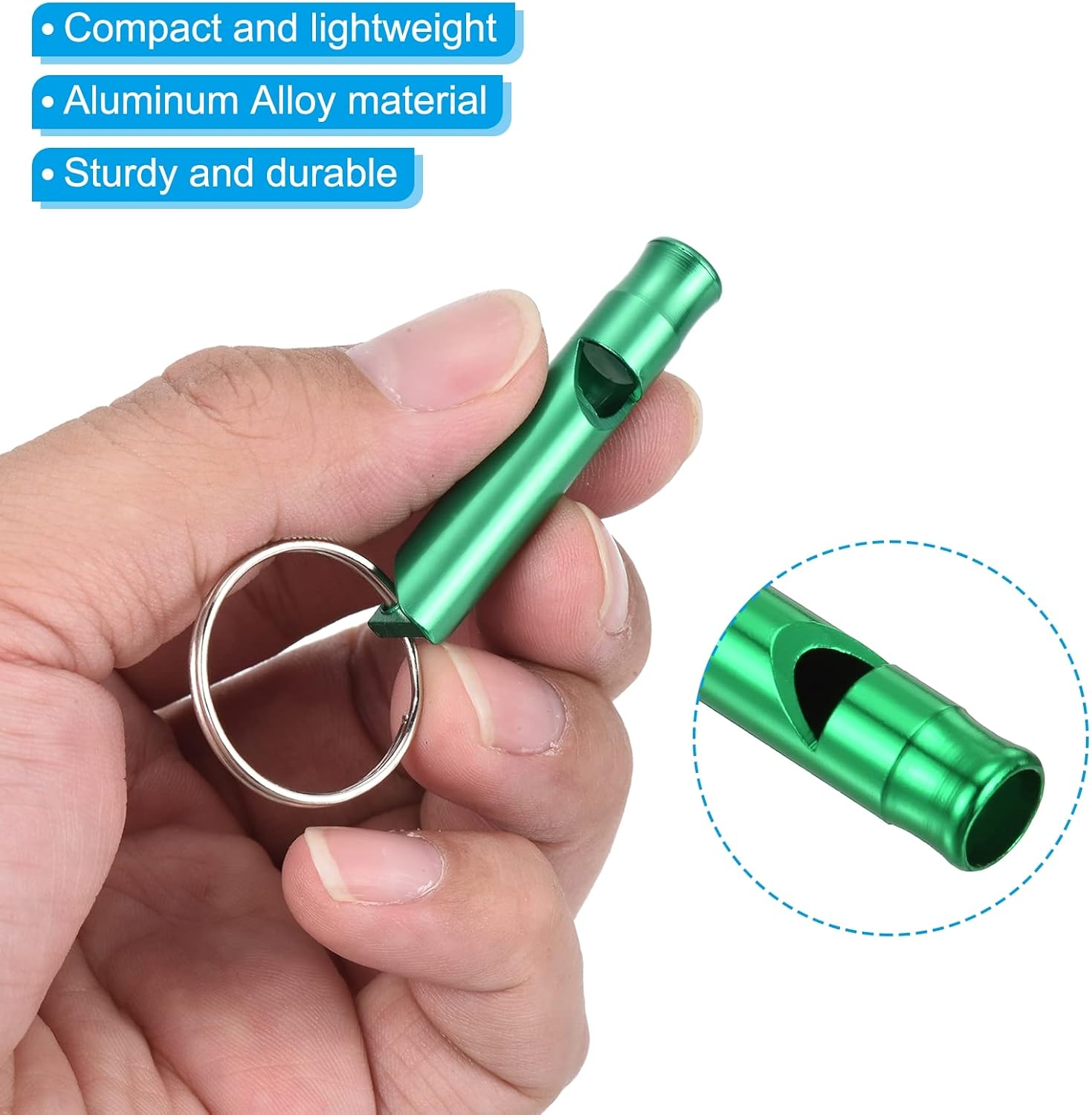 PATIKIL Emergency Whistles, Safety Whistle with Keychain Loud Sound Aluminum Outdoor Survival Whistle for Camping Hunting image 4